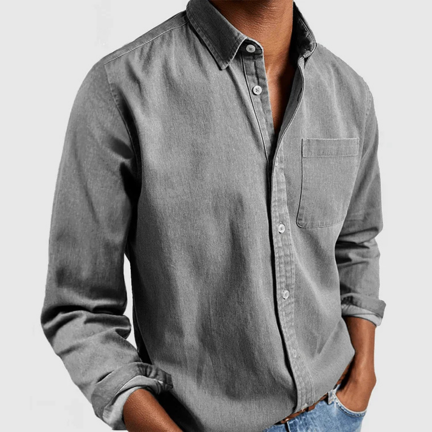 Chemise Homme Classique Manches Longues et Doux