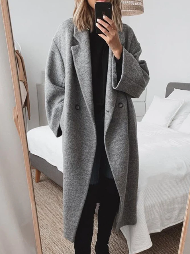 Manteau Femme Élégant Long en Laine Douce Oversize - LuxeStyle