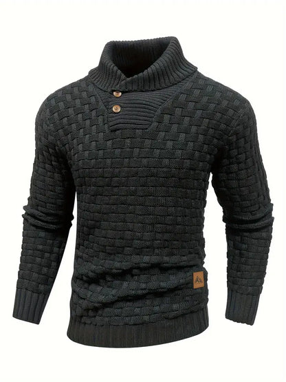 Pull en tricot torsadé marine pour homme élégant
