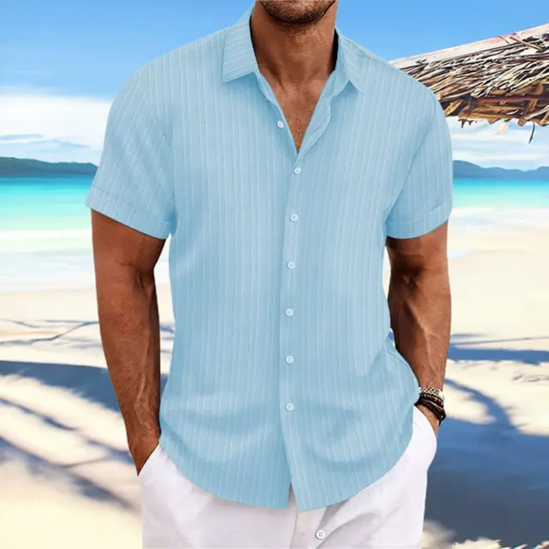 Chemise Homme Rayures Vertes Été