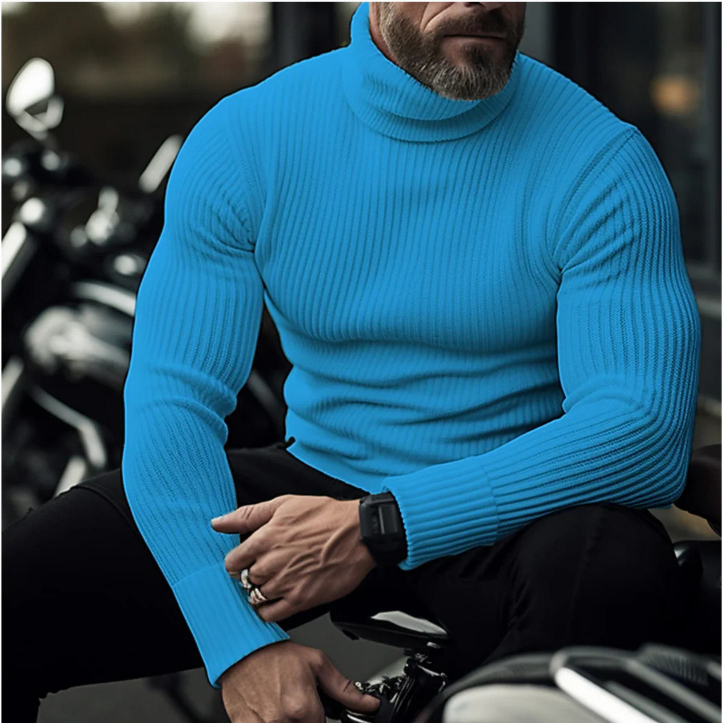 Pull Homme Col Roulé Chaud et Confortable