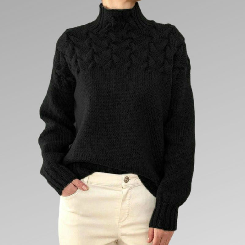 Pull Femme Hiver Laine Marine Élégant