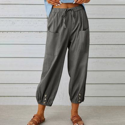 Pantalon femme décontracté coloré avec poches