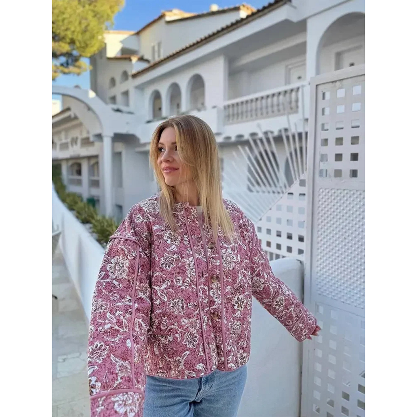 Veste Femme Printemps Florale Élégante