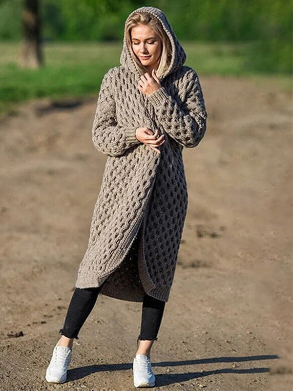 Manteau femme long polaire cappuccino - LuxeStyle