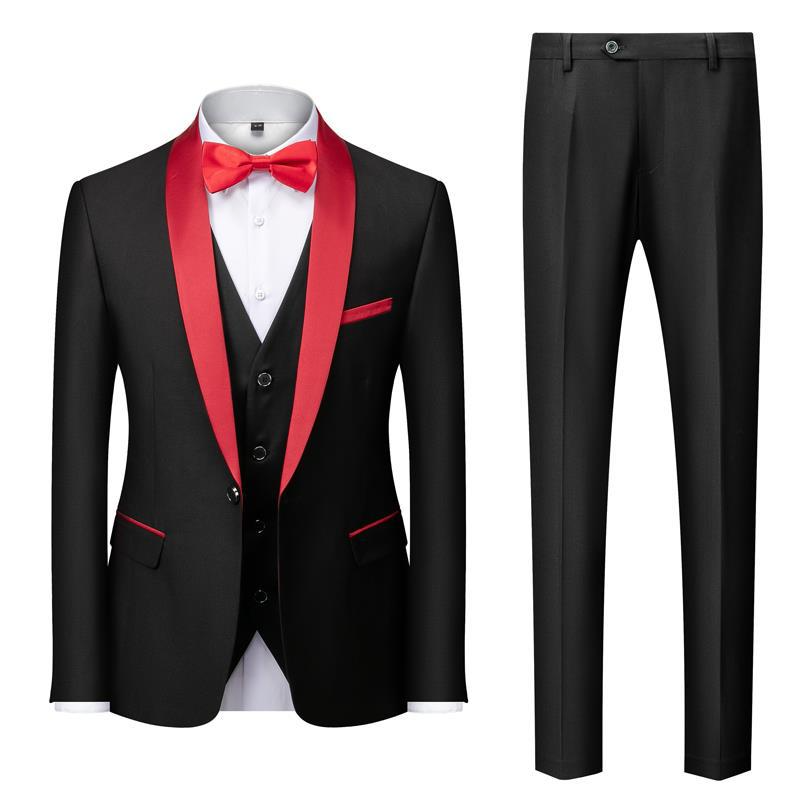 Costume Homme Classique Noir avec Nœud Papillon Élégant