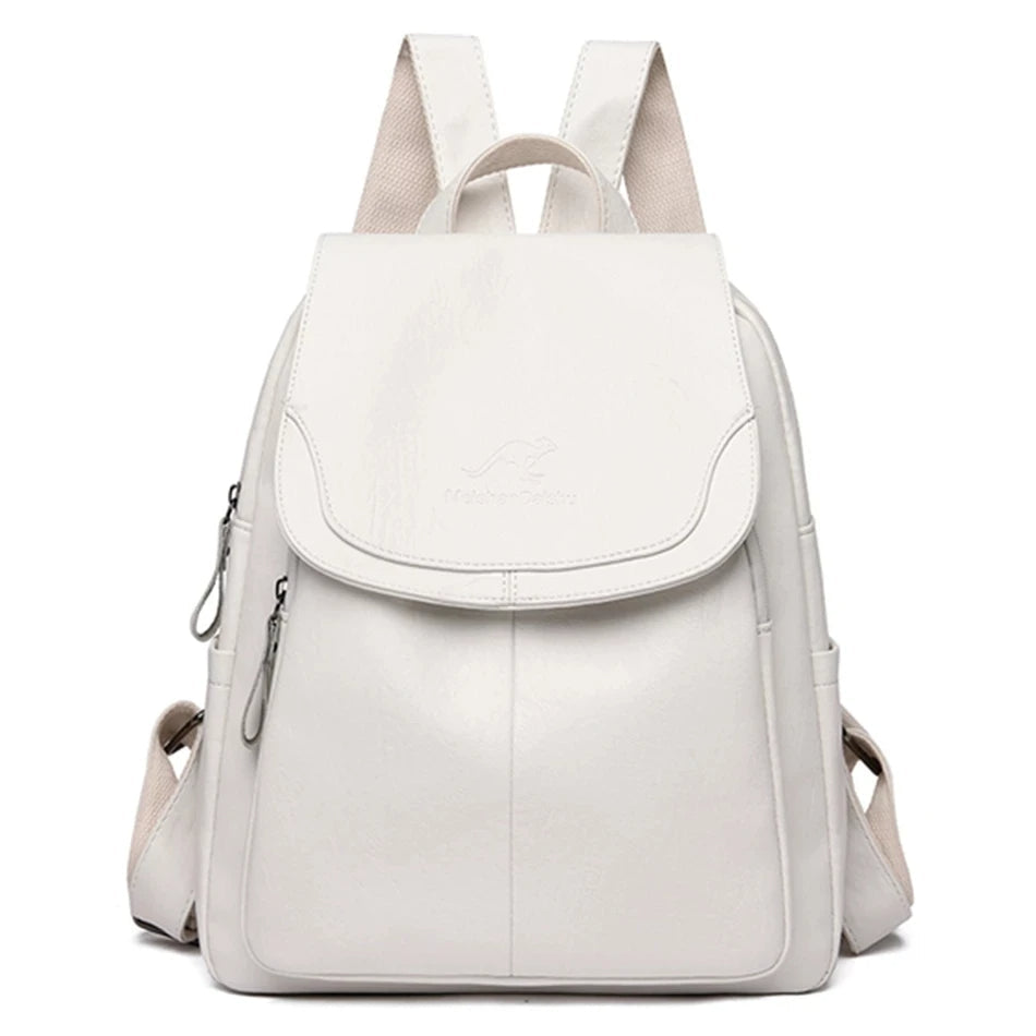 Sac à dos cuir femme noir réglable