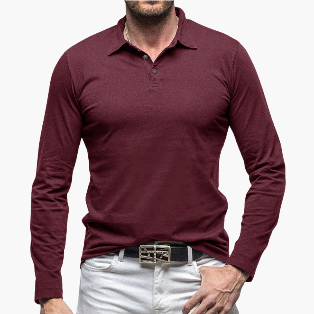 Polo Homme Élégant à Manches Longues