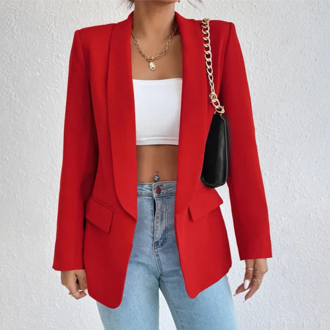 Blazer Féminin Élégant Longueur Grande Taille