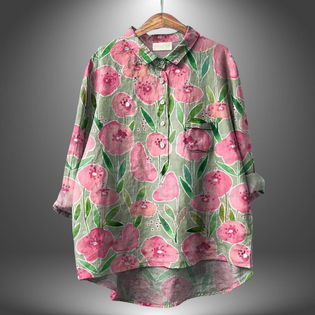 Chemise Florale Élégante Manches Courtes