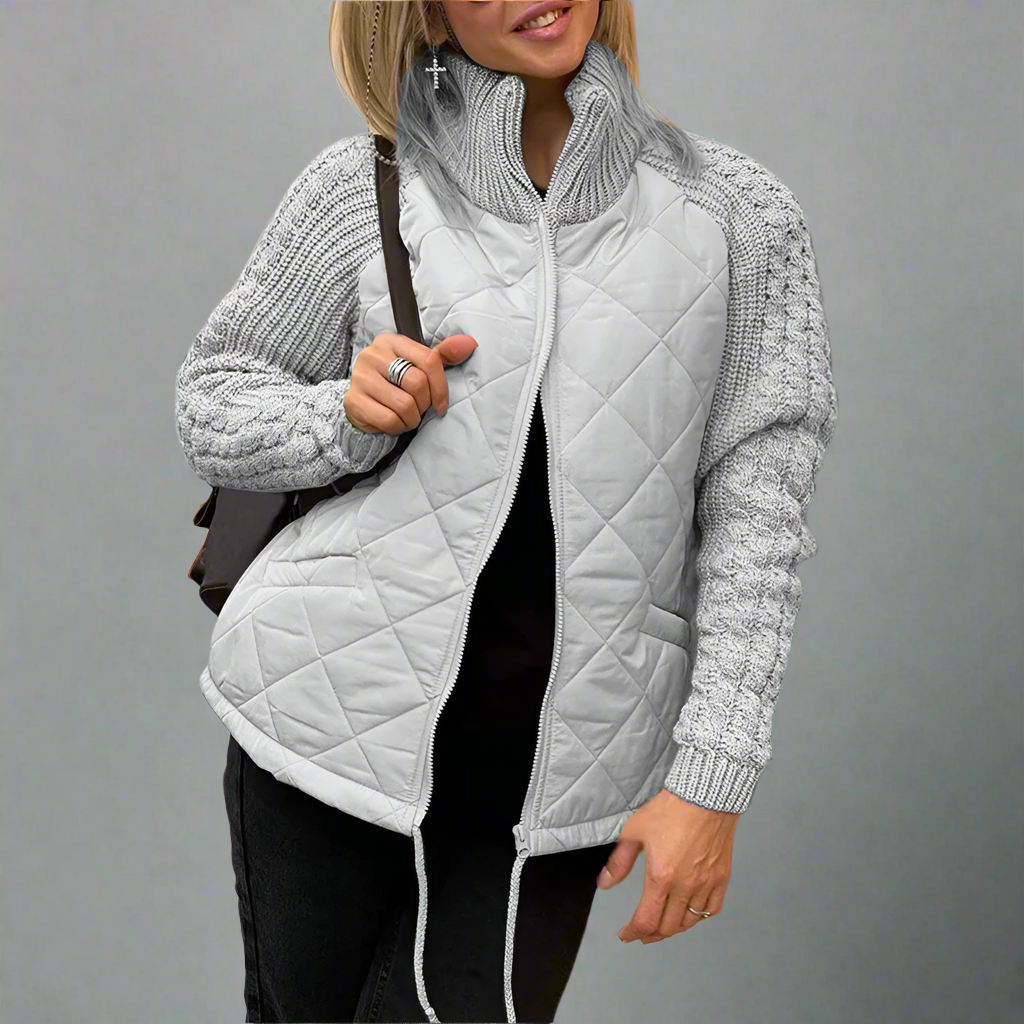 Veste douillette verte à manches molletonnées pour femme