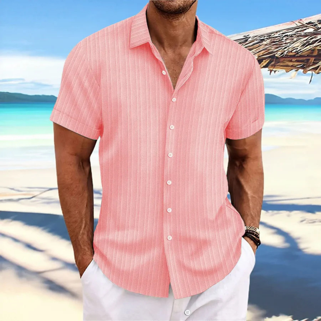 Chemise Homme Rayures Vertes Été