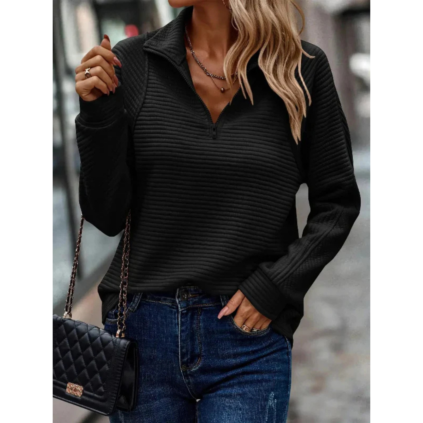 Pull Femme Hiver Col Zippé