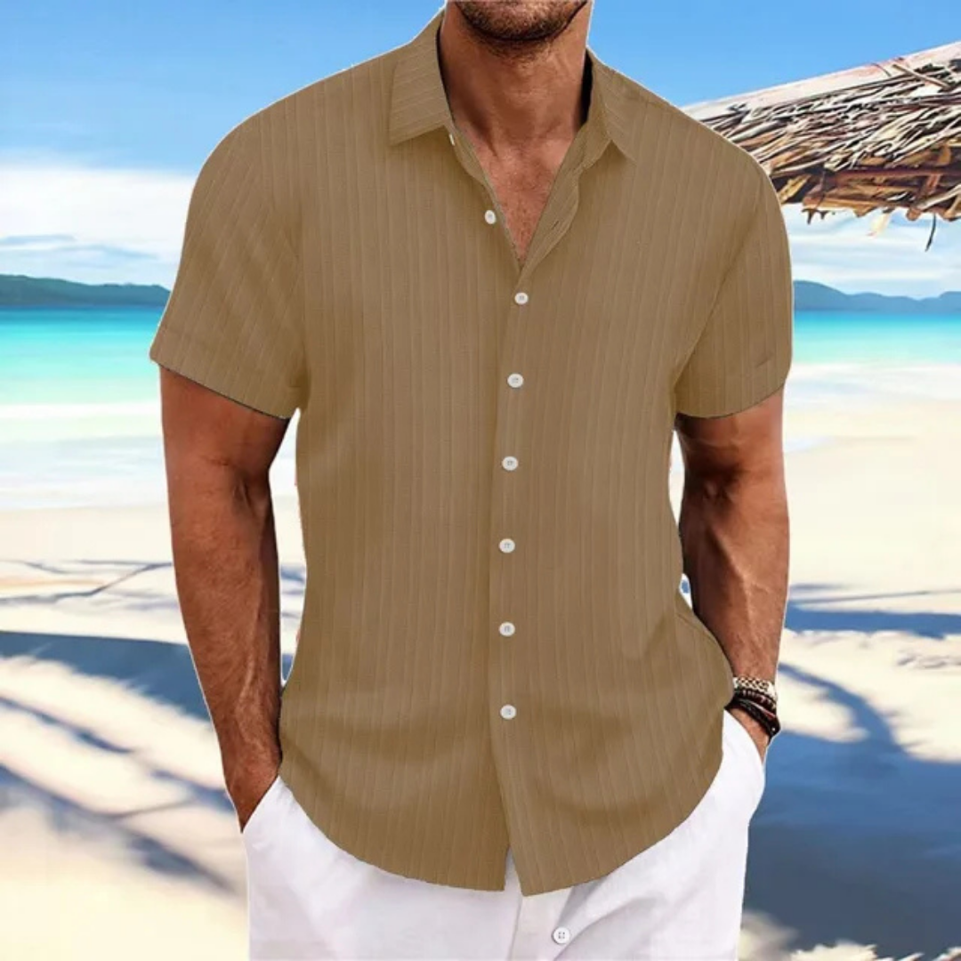 Chemise Homme Rayures Vertes Été