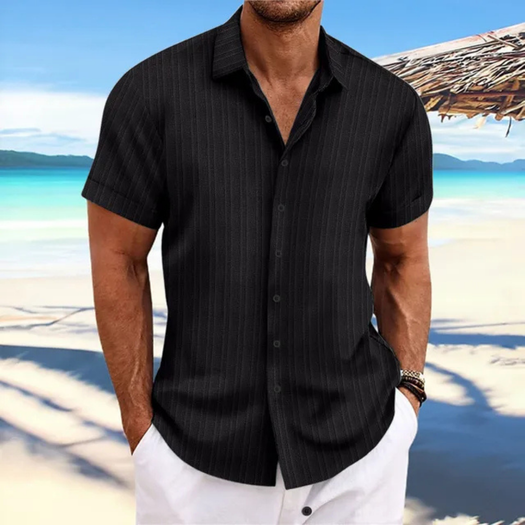 Chemise Homme Rayures Vertes Été