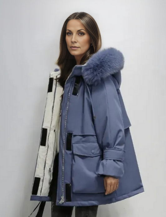 Doudoune Femme Hiver Chaud avec Capuche et Manches Longues - LuxeStyle