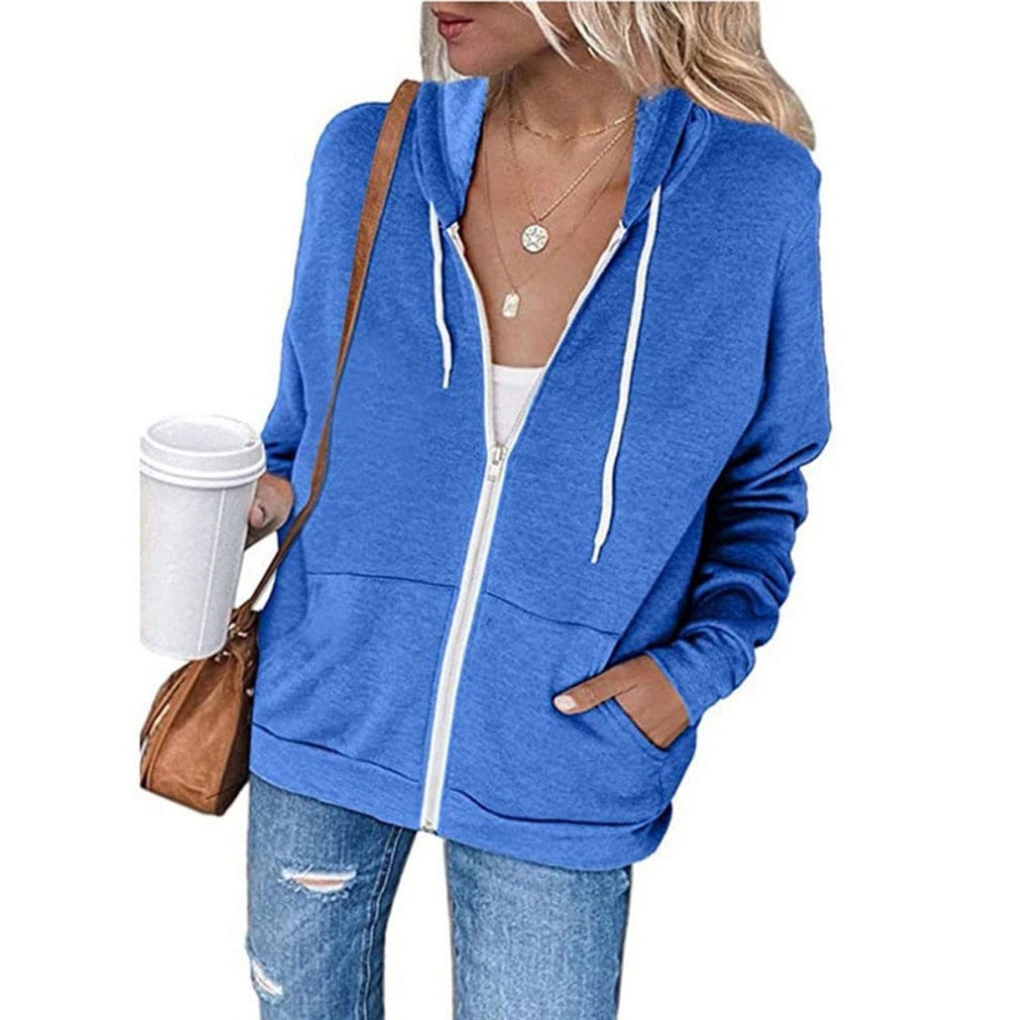 Sweat Féminin Capuche Zippé Chic