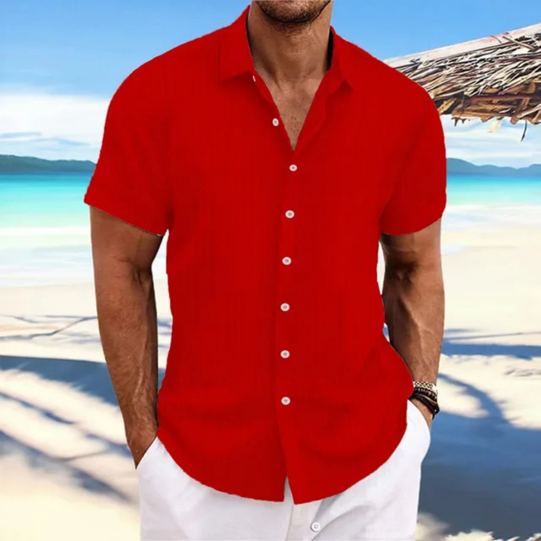 Chemise Homme Rayures Vertes Été