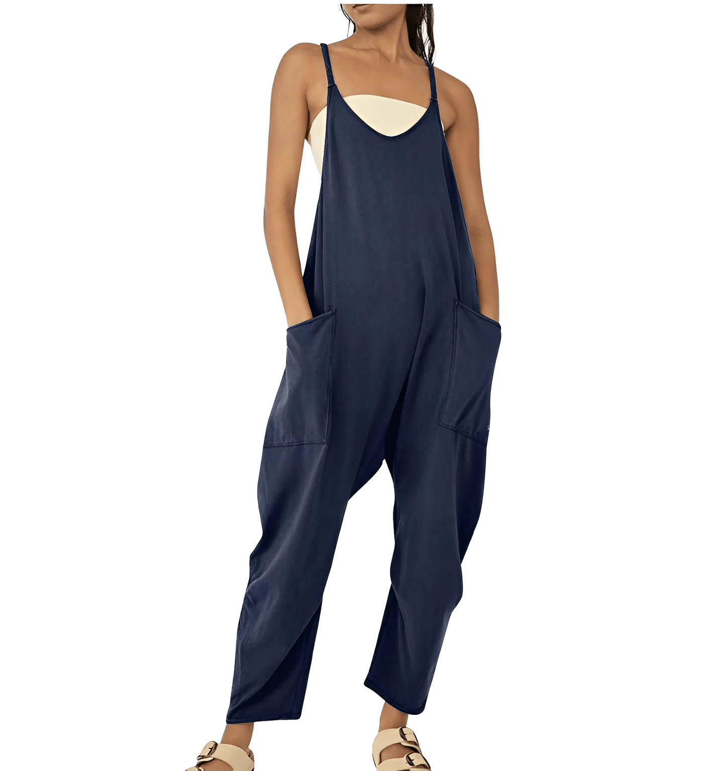 Combinaison Élégante Femme Olive Poches Generouses
