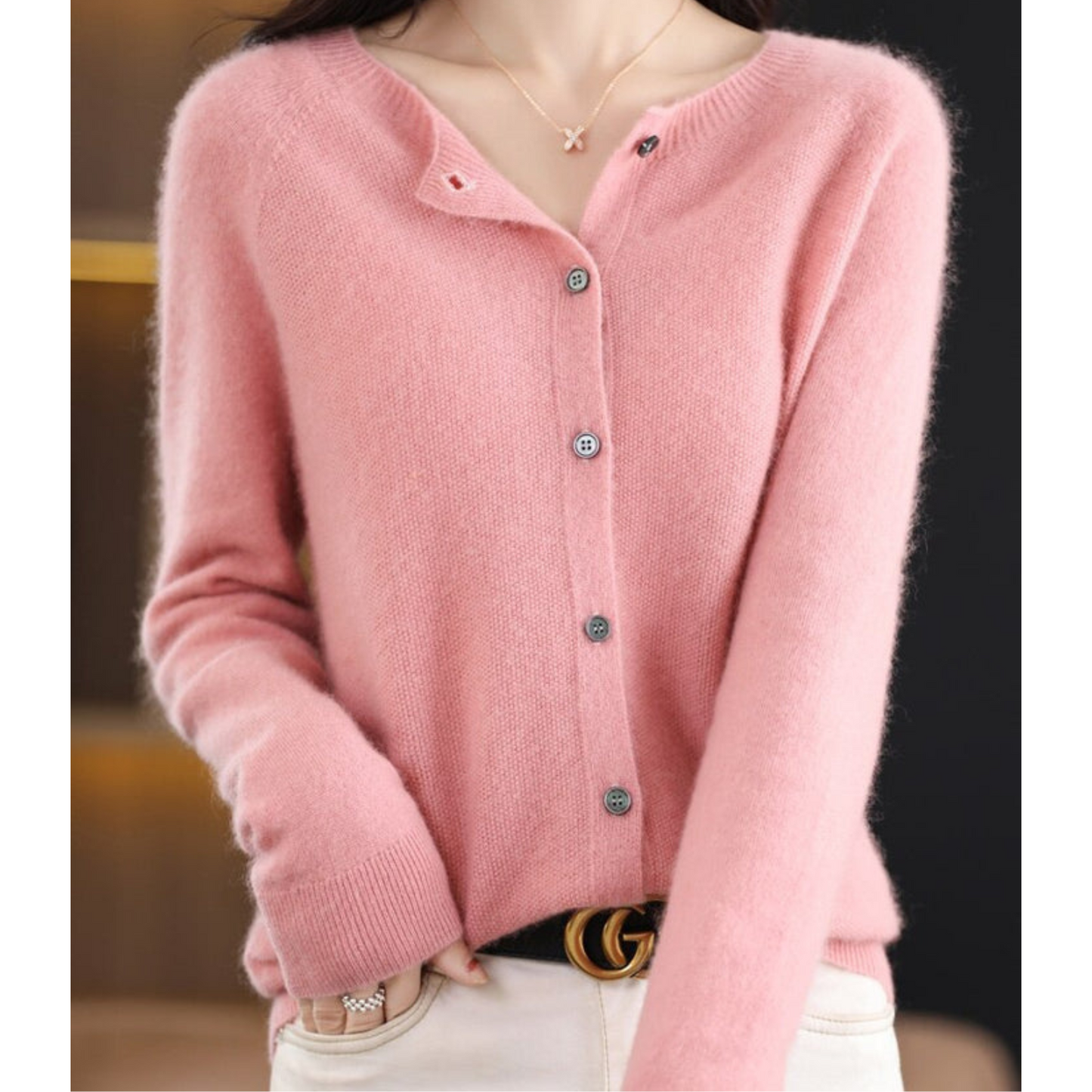 Cardigan Femme Chic – Gilet en Laine Mérinos Douce & Cachemire Confortable