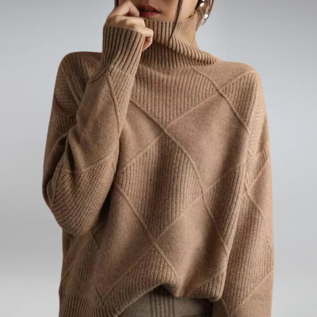 Pull Femme Col Roulé Chic Manches Longues
