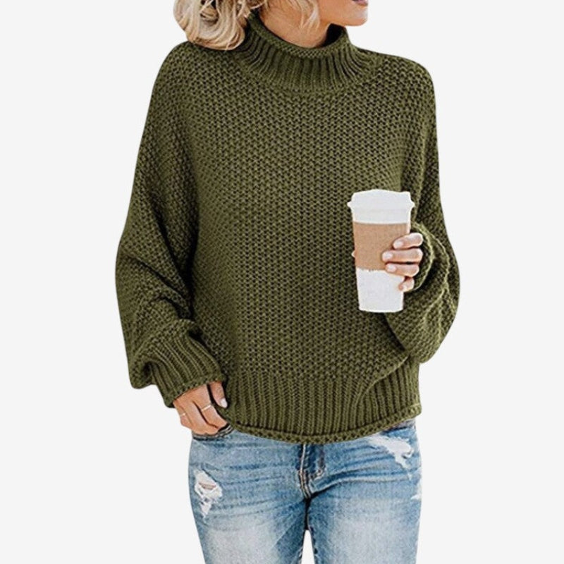 Pull Col Roulé Femme Confortable