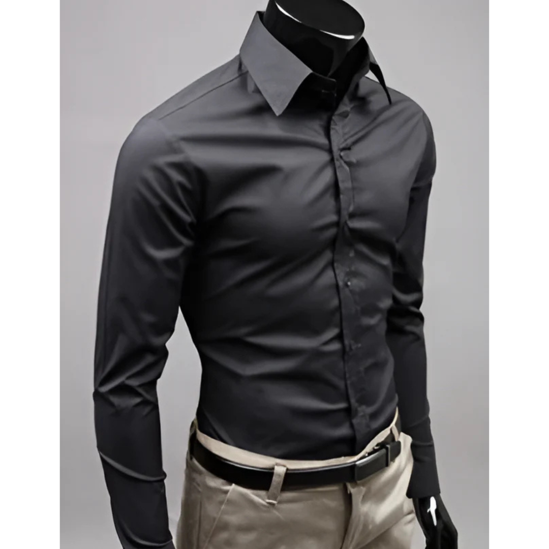 Chemise Homme Élégante Manches Longues Taille Fine