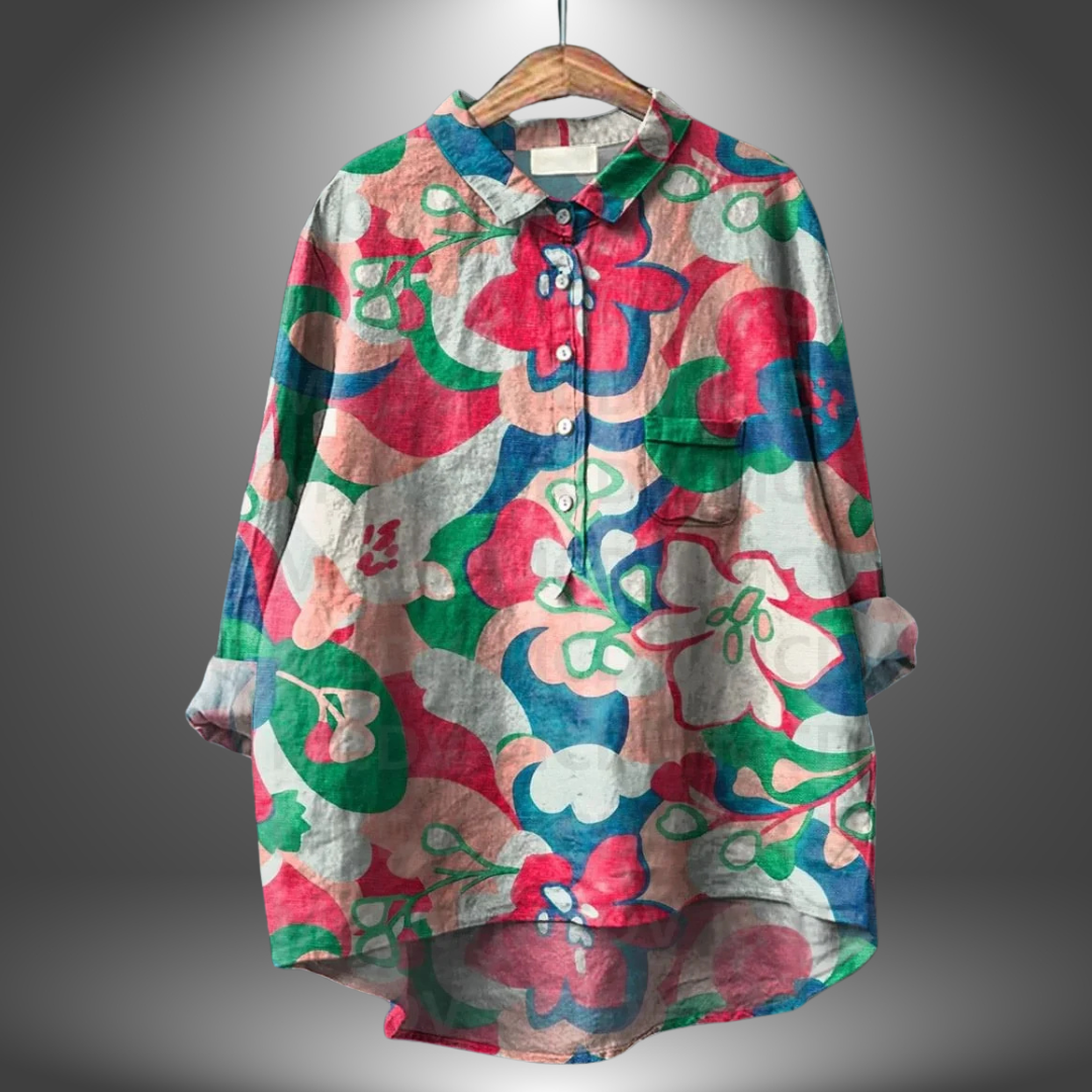 Chemise Florale Élégante Manches Courtes