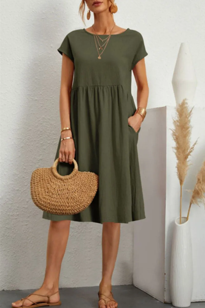 Melanique™ – Robe Décontractée Femme Élégante avec Détails Patchwork
