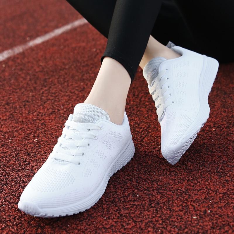 Chaussures running femme gris rose ajustables