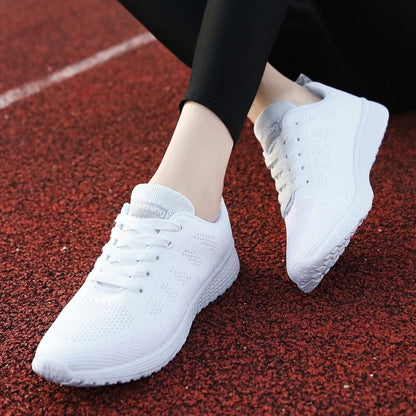 Chaussures running femme gris rose ajustables