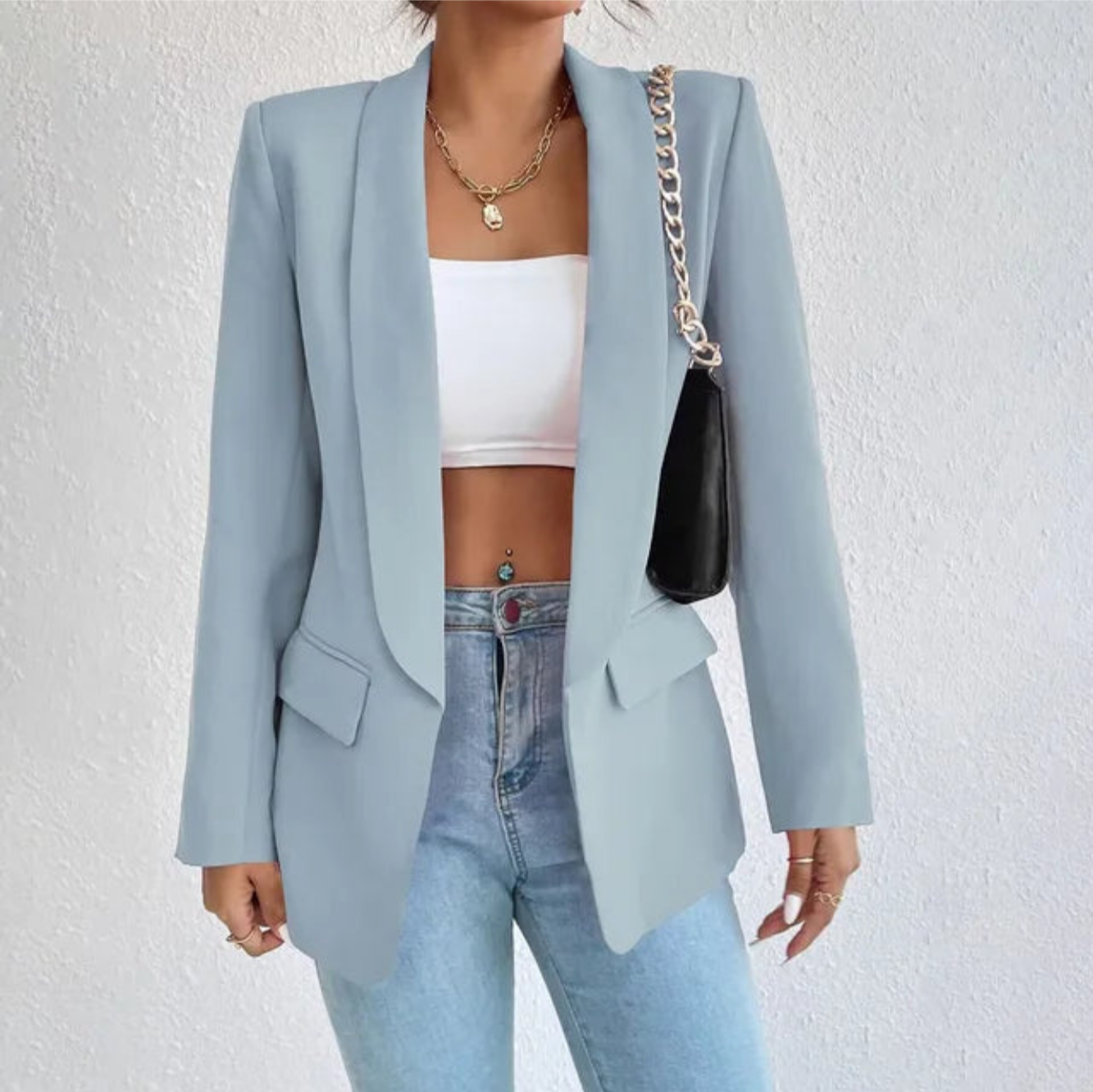 Blazer Féminin Élégant Longueur Grande Taille