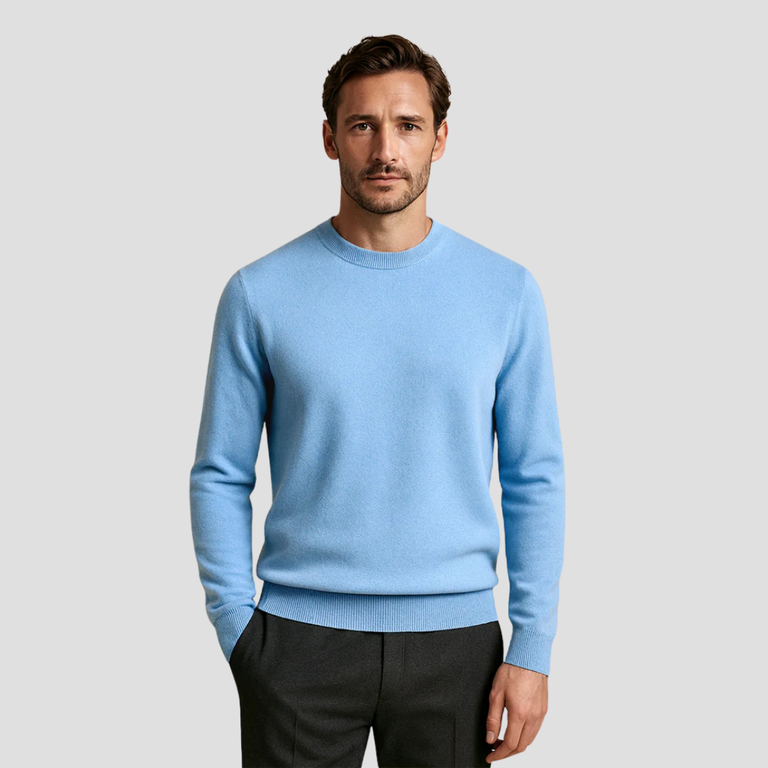 Pull Cachemire Marine Élégant Homme - LuxeStyle