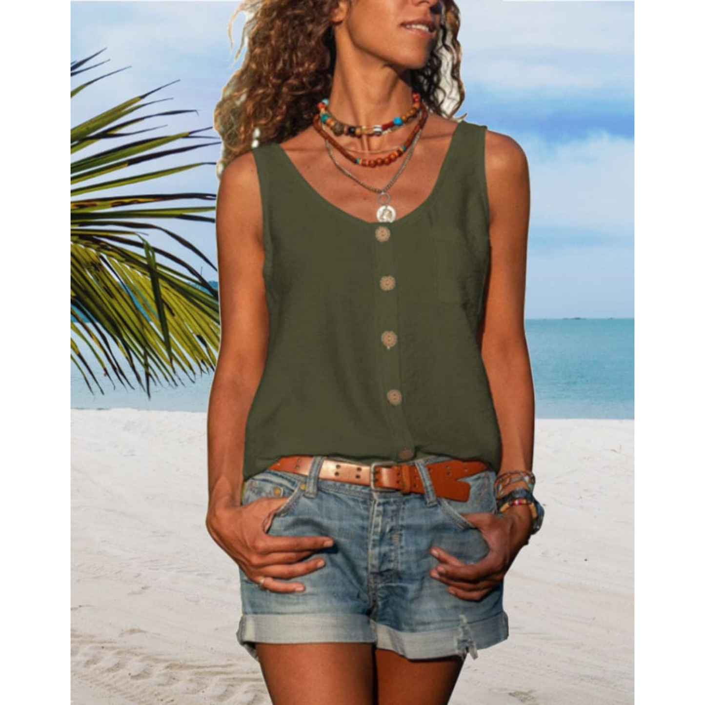 Top Femme Décontracté Col V
