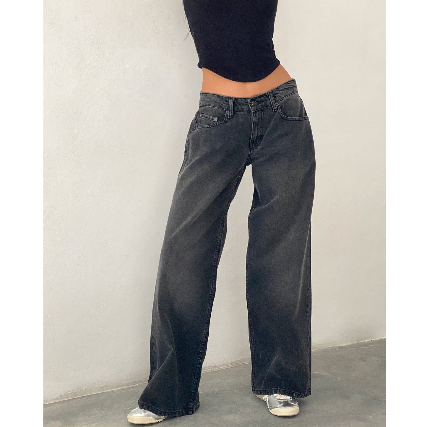 Jean Femme Décontracté Taille Élevée Relâché