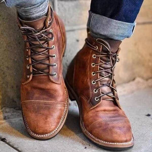 Bottes Ankle Cuir Vintage pour tous les jours - LuxeStyle