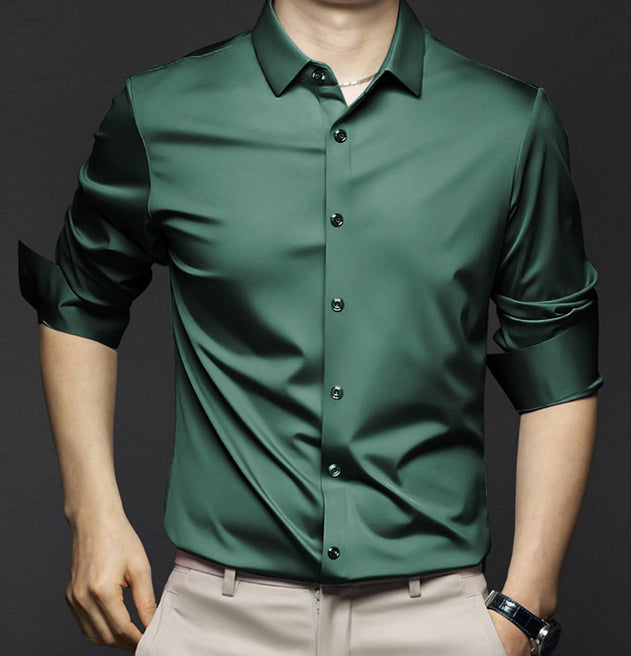 Chemise Élégante Noire Homme Manches Longues
