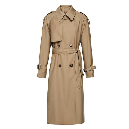 Manteau Trench Élégant Beige pour Femme avec Ceinture