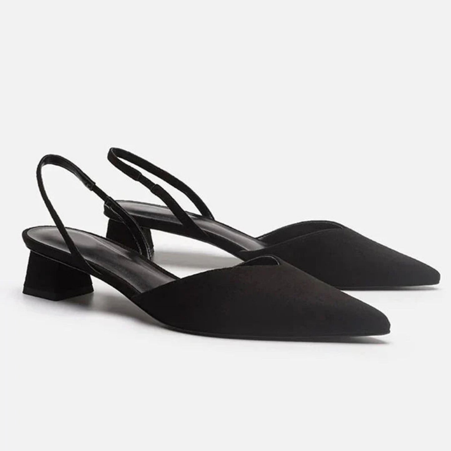 Chaussures à talons plats noirs élégantes pour femme - LuxeStyle