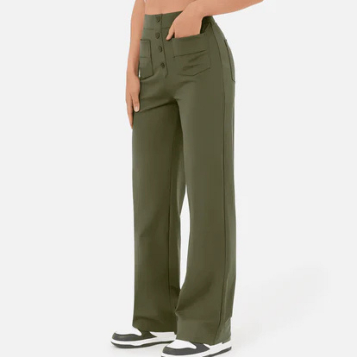 Pantalon Femme Élégant et Confortable Taille Élevée