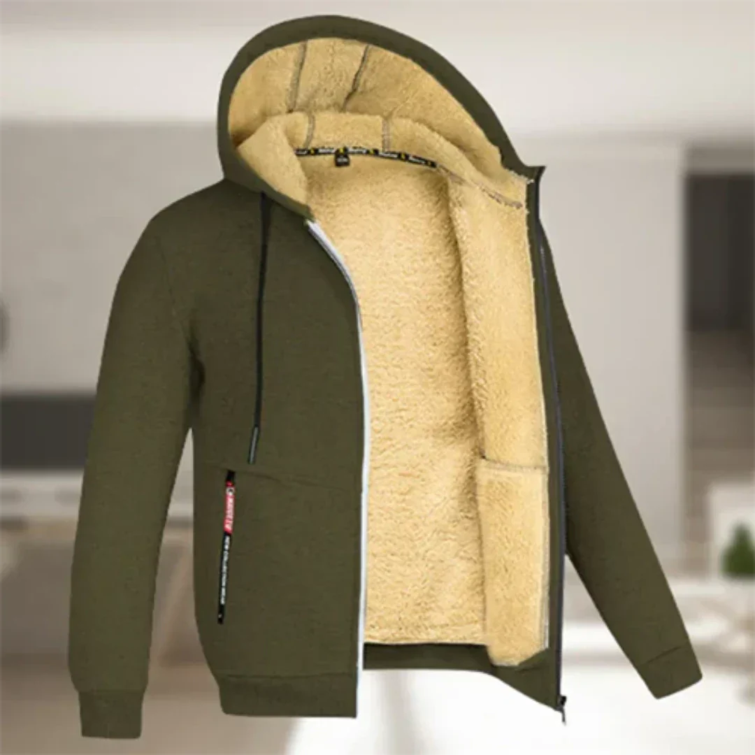 Veste Hiver Homme Élégante Capuche Zippée