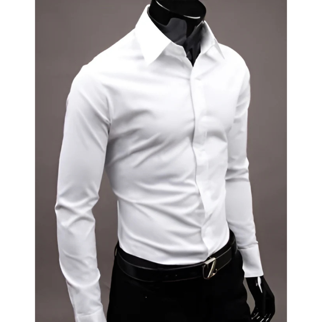 Chemise Homme Élégante Manches Longues Taille Fine
