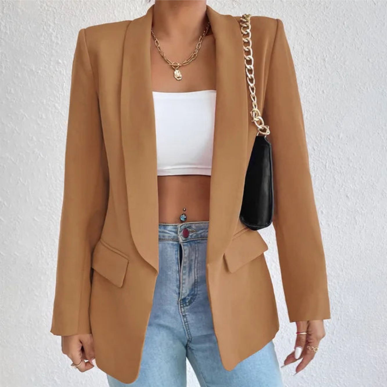 Blazer Féminin Élégant Longueur Grande Taille