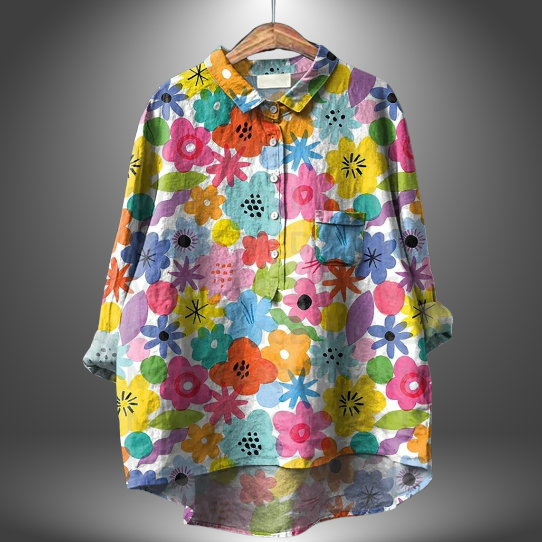 Chemise Florale Élégante Manches Courtes
