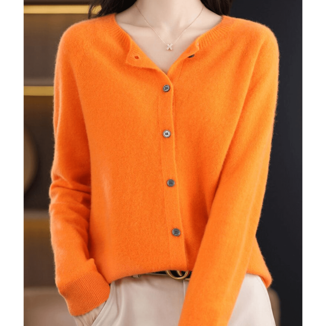 Cardigan En Cachemire Col Rond Pour Femme | Boutonné Devant
