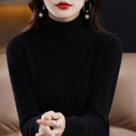 Pull Cachemire Doux pour Femme - Col Roulé Confortable et Léger - LuxeStyle