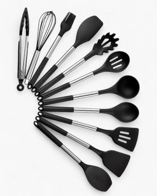 Ustensiles de Cuisine Silicone Pratiques avec Porte