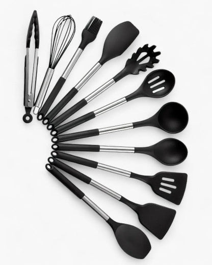 Ustensiles de Cuisine Silicone Pratiques avec Porte