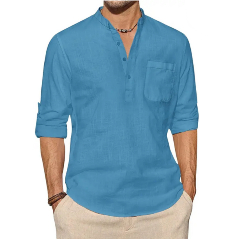 Chemise Homme Lin Naturel Manches Longues