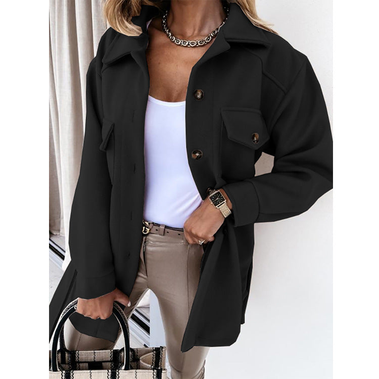 Veste Femme Chic Col Revers avec Boutons Cachet